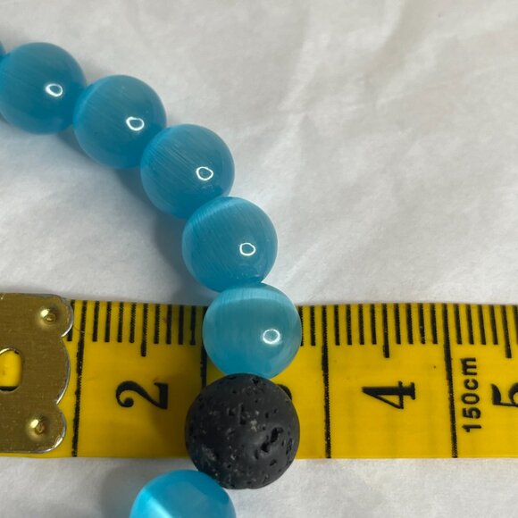 Hamoery Blue Cat Eye & Lava Stone Bracelet - Picture 13 of 14